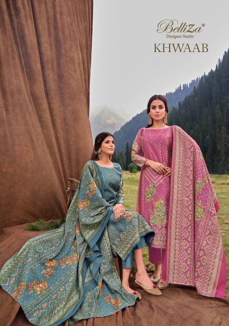 Khwaab By Belliza Viscose Muslin Designer Pakistani Suit Catalog